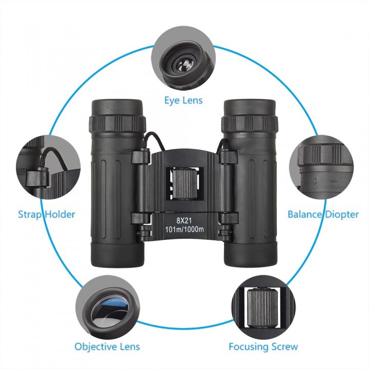 APEXEL 8x21 - HD Compact Mini Folding Long Range Binoculars 1000M