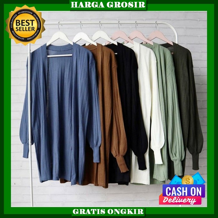 Outer Cardigan Batik Panjang Jumbo Zipper Depan Busui Ld130 Baju Fashion Wanita Terbaru Kekinian