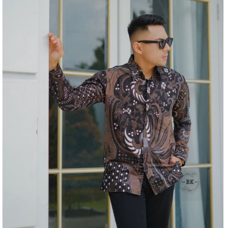 Tejo Anom Kemeja Batik Pria Anyar Casual Modern Lengan Panjang pendek Motif Batik Soloan Premium