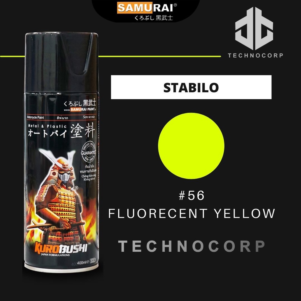 

Cat Semprot SAMURAI PAINT 56 FLUORECENT YELLOW / KUNING STABILO ROSSI