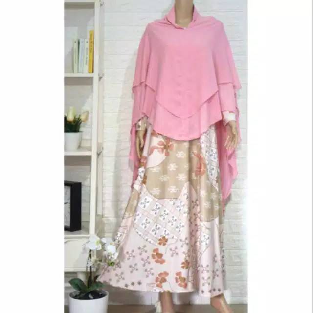Gamis misbee set khimar ceruty dobel layer
