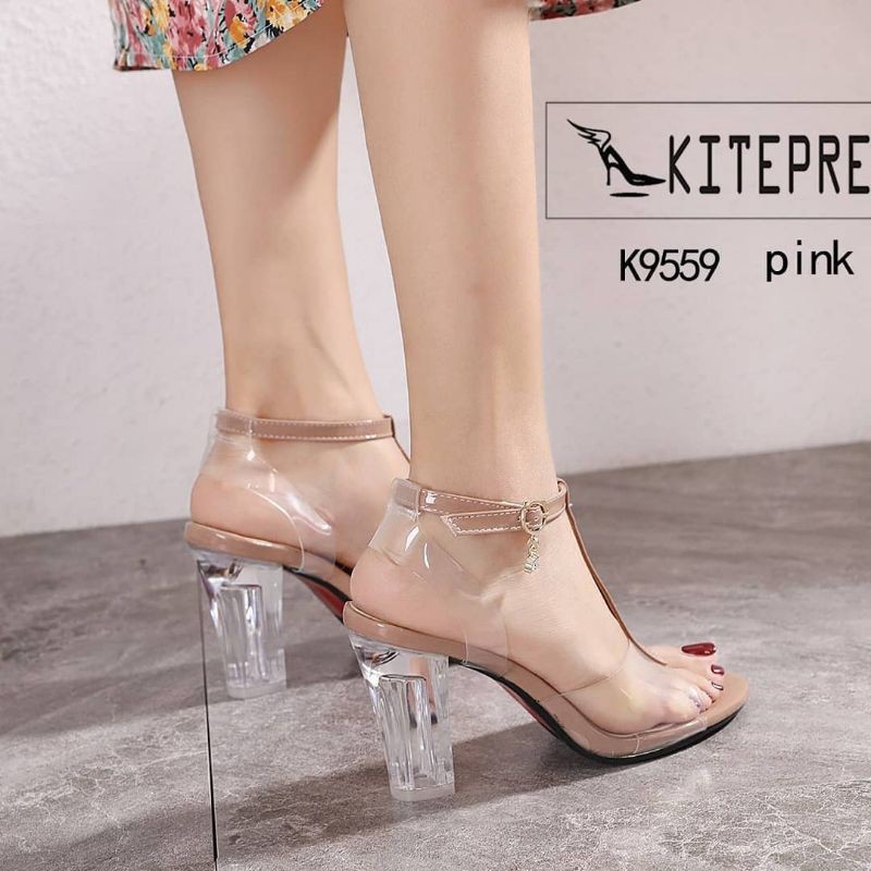 DIATA Sandal Heels Hak Kaca kiterplay kekinian kondangan gaya korean style 7cm tali gelang