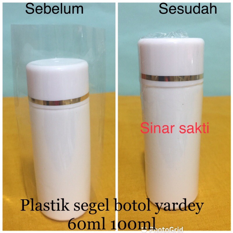eceran plastik segel botol putri 60ml 100ml segel plastik botol yardle