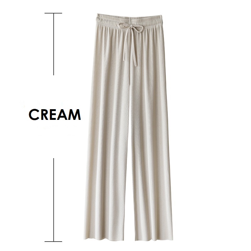 KULOT BEST SELLER / KULOT HIGHWAIST WIDE LEG PANTS / CELANA KULOT WANITA / CELANA KULOT IMPOR / CELANA PANJANG LEBAR-Cream