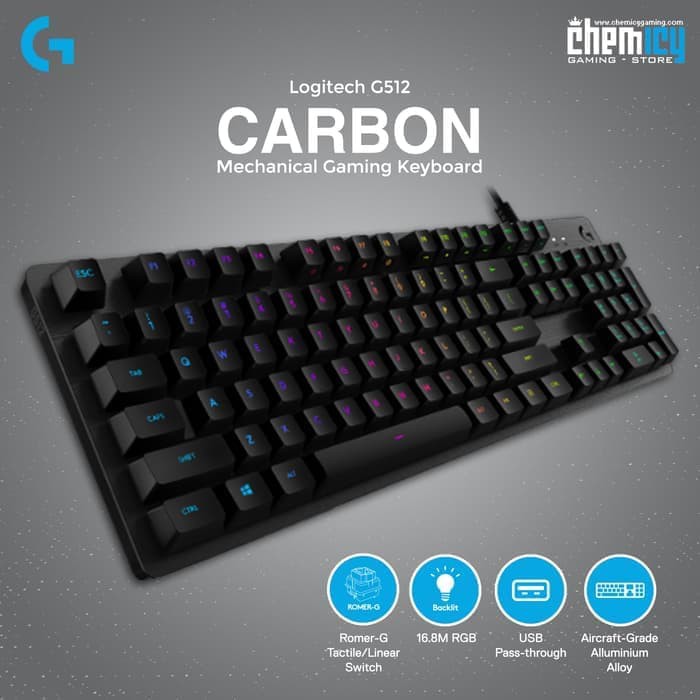 Logitech G512 Carbon RGB Mechanical Gaming Keyboard