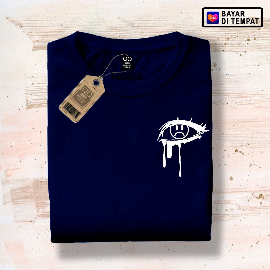 Kaos Distro Pria Eye Sad Text Premium