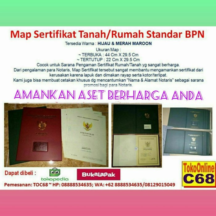 

READY Map Sertifikat Tanah/Rumah ~ Standar Map Sertifikat BPN ~ By. TOC68 BERKUALITAS