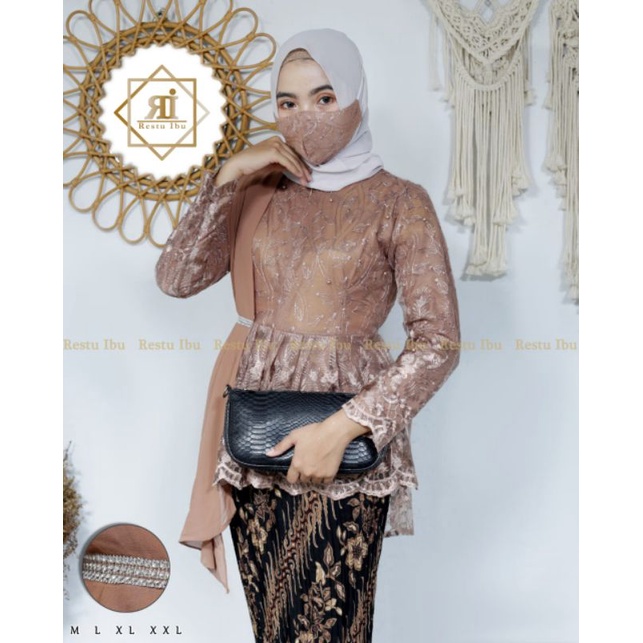 IndahKebaya | SET KEBAYA AURORA SELENDANG MODERN / KEBAYA TILLE COUPLE JUMBO / KEBAYA PESTA KEKINIAN