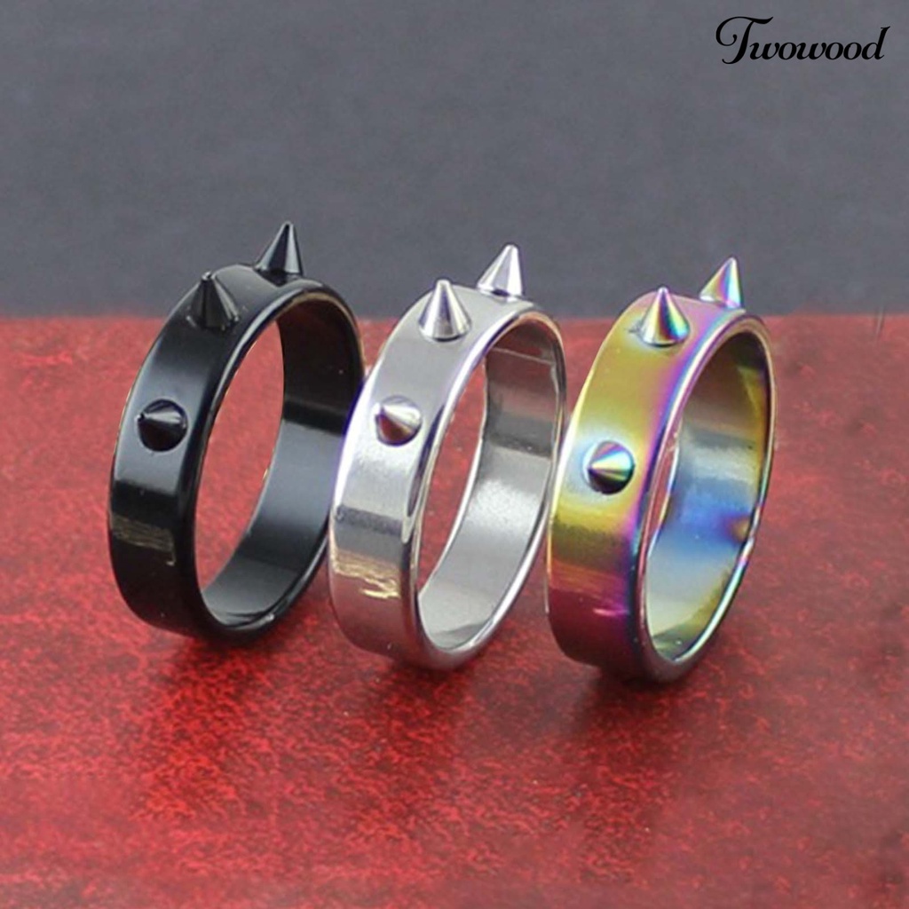 Twowood Portable Ring Easy Match Stainless Steel Decorative Exquisite Finger Ring for Daily