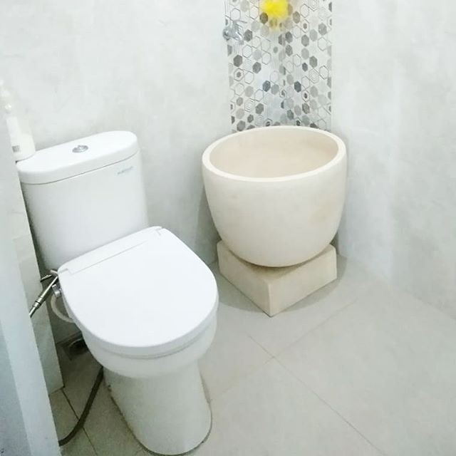 Bak Gentong Air Cantik D55cm Marmer Terazzo