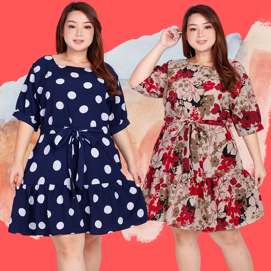  DRESS  JUMBO WANITA  BAJU  WANITA  KEKINIAN BIG SIZE DRESS  