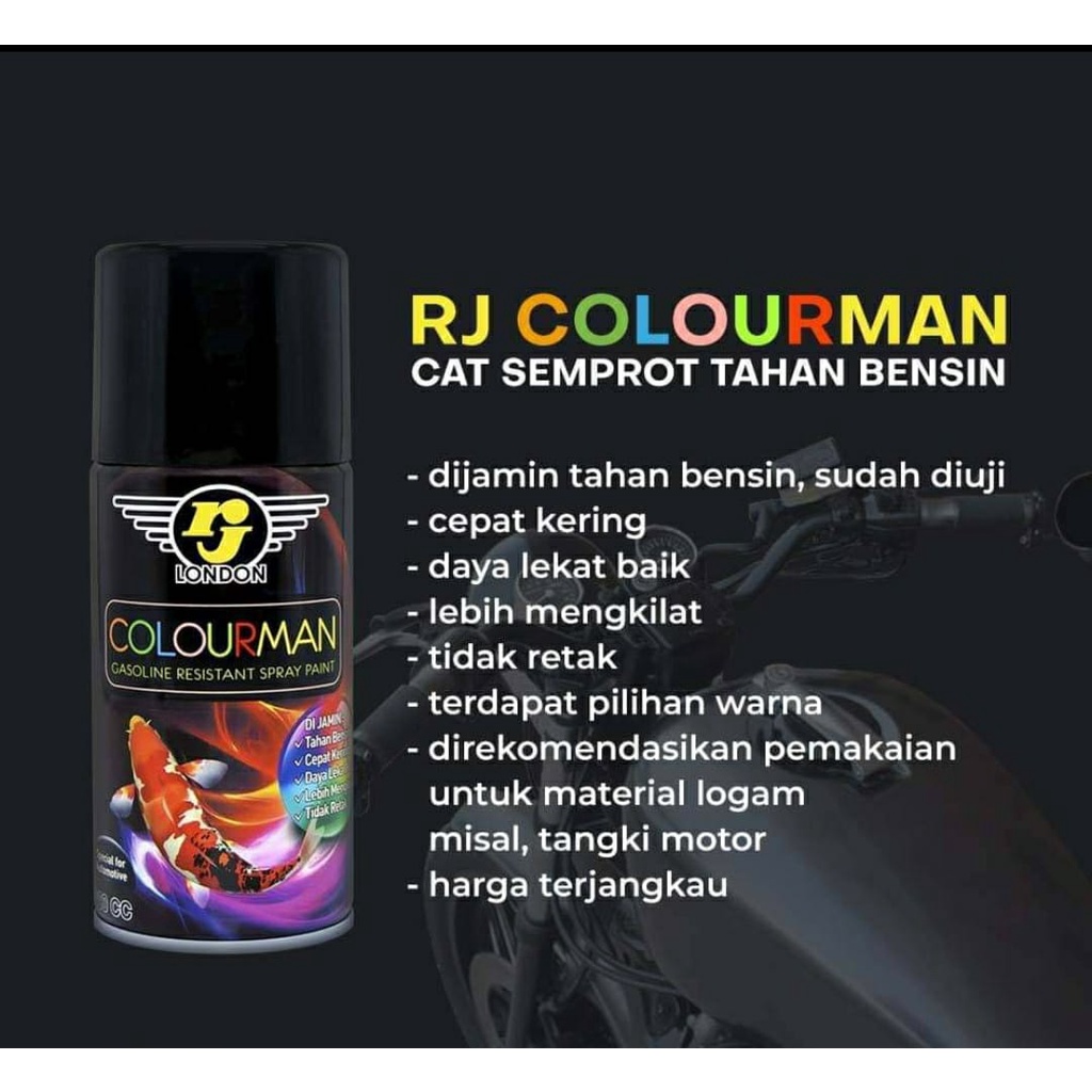 cat semprot 300ml colourman biru shlogun blue tahan bensin rj london spray paint pilok pilox