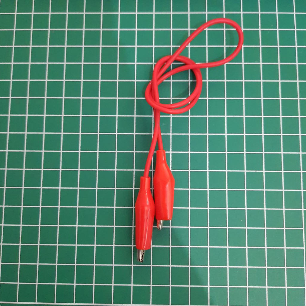 KABEL CAPIT BUAYA ALIGATOR CLIP KECIL 50CM - MERAH