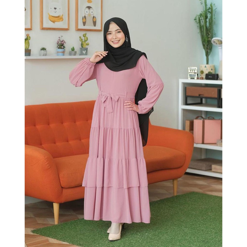 Gamis Dress Terbaru Belani Maxi Polos Remaja Muslim Terlaris fashion warna putih model terbaru free 