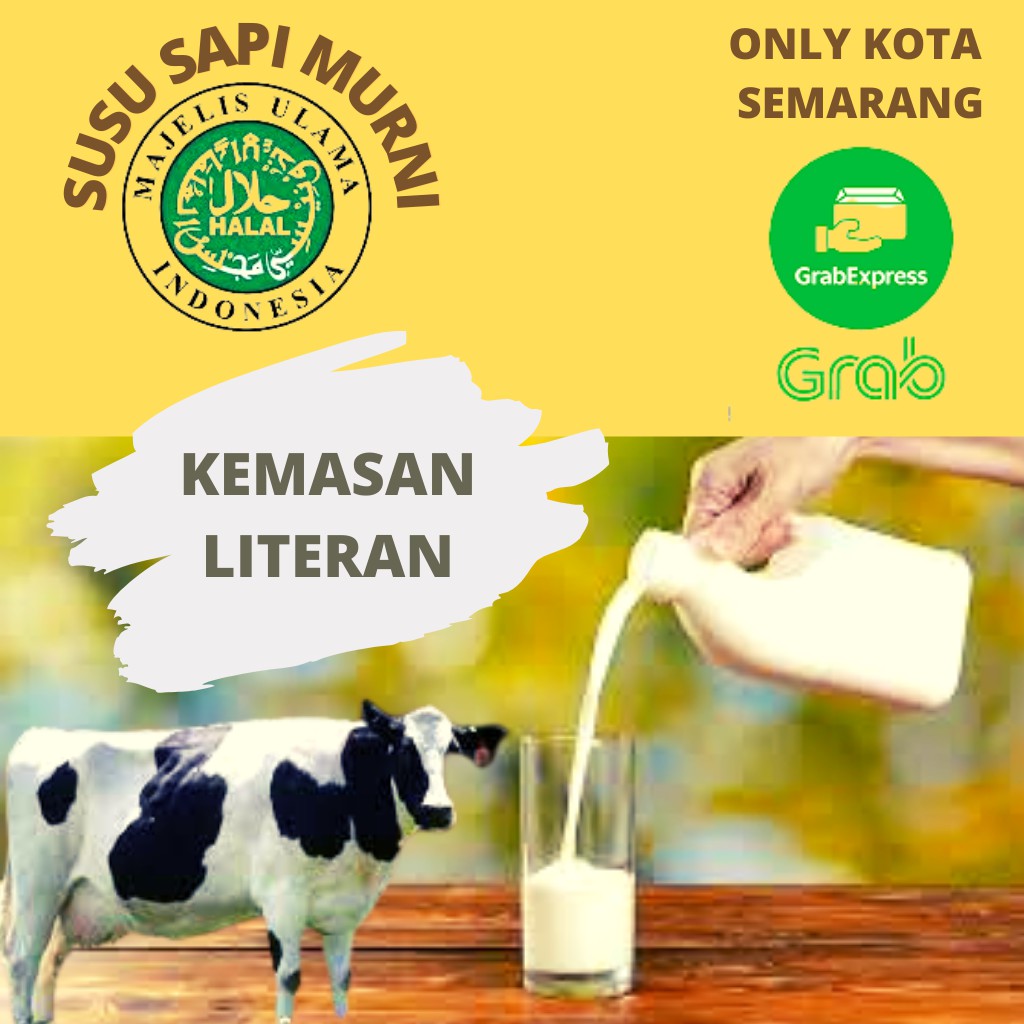 

Susu literan / susu sapi murni fress ( via grabb min order 5L )