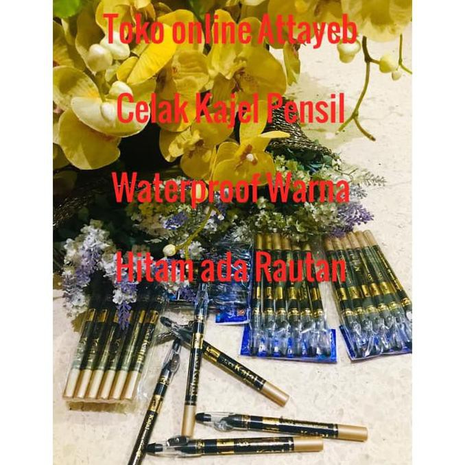 Kualitas Terbaik Celak Kajal Pensil Waterproof Warna Hitam Celak Mata Arab Celak Kajal