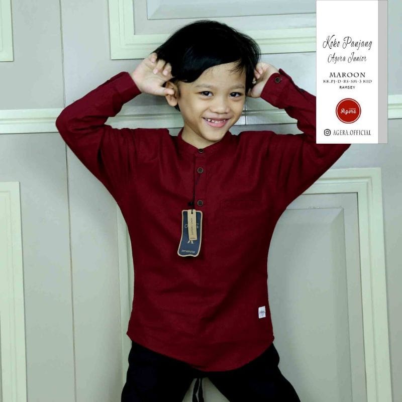 BAJU KURTA KEMEJA KOKO KEMKO ANAK KATUN ORIGINAL TERBARU LENGAN PANJANG AGERA JUNIOR 2