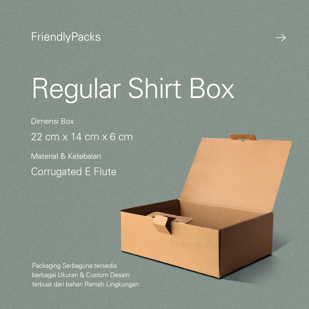 

Regular Shirt Box Packaging Corrugated / Kotak Baju / Kemasan T - Shirt