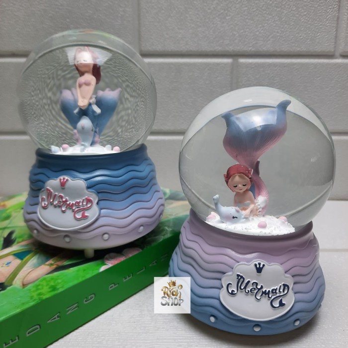 MUSIK-KOTAK- KOTAK MUSIK BOLA SALJU + LAMPU MERMAID / SNOWBALL MUSIK LAMPU - TIDUR -KOTAK-MUSIK.