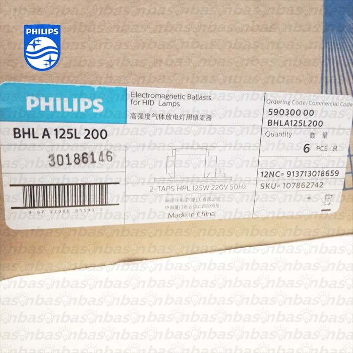 PHILIPS BHLA 125 L200 - Ballast lampu HPI / HPL