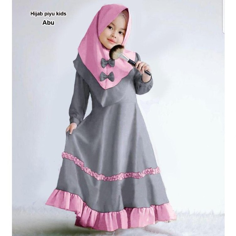 CALYA Gamis anak Jersey / gamis anak perempuan 1-8 th / MODEL SAEFA