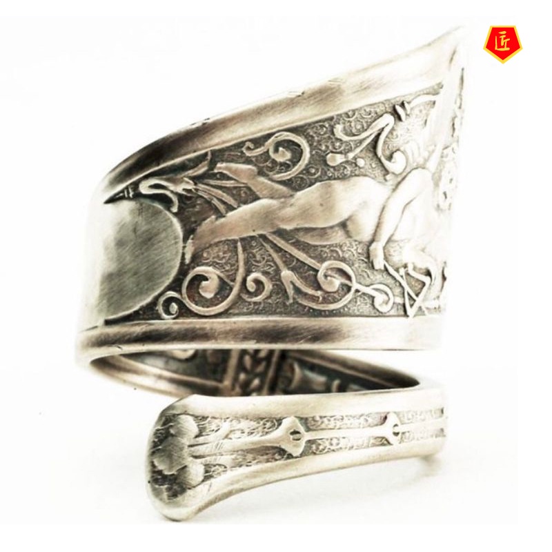 [Ready Stock]New Retro Silver Angel Cupid Ring