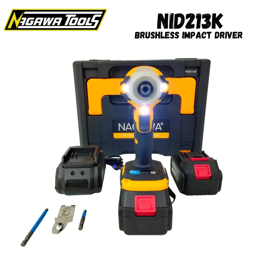 BRUSHLESS IMPACT DRIVER 21V NAGAWA NID213K SCREWDRIVER SET