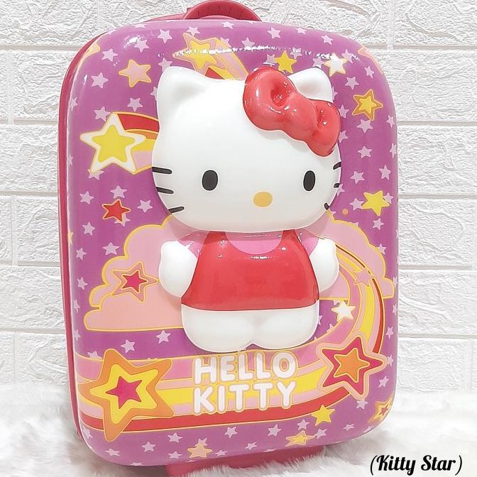 Spesial Tas Anak Sekolah Sd Cewe Girl Koper Troli Cute Kitty Bahan Karet40Cm