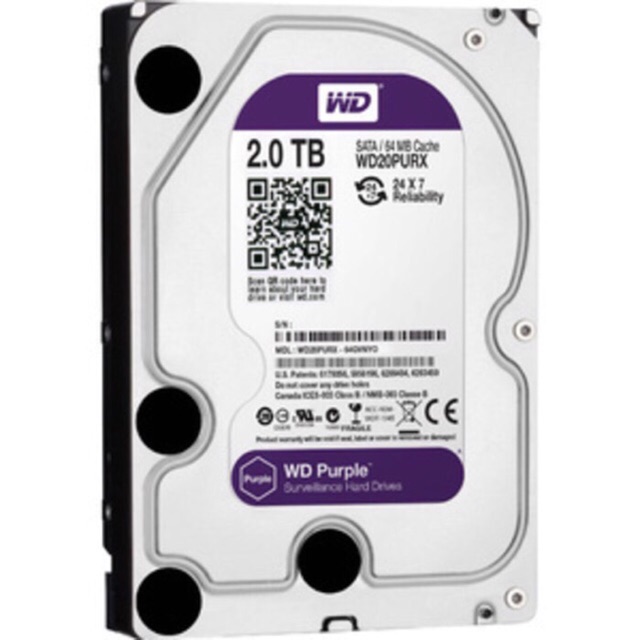 Hard Disk HDD WDC 2TB Purple Sata Khusus CCTV