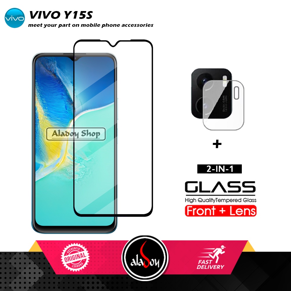 PAKET 2 IN 1 Tempered Glass Layar Vivo Y15S 2021 + Tempered Glass Camera