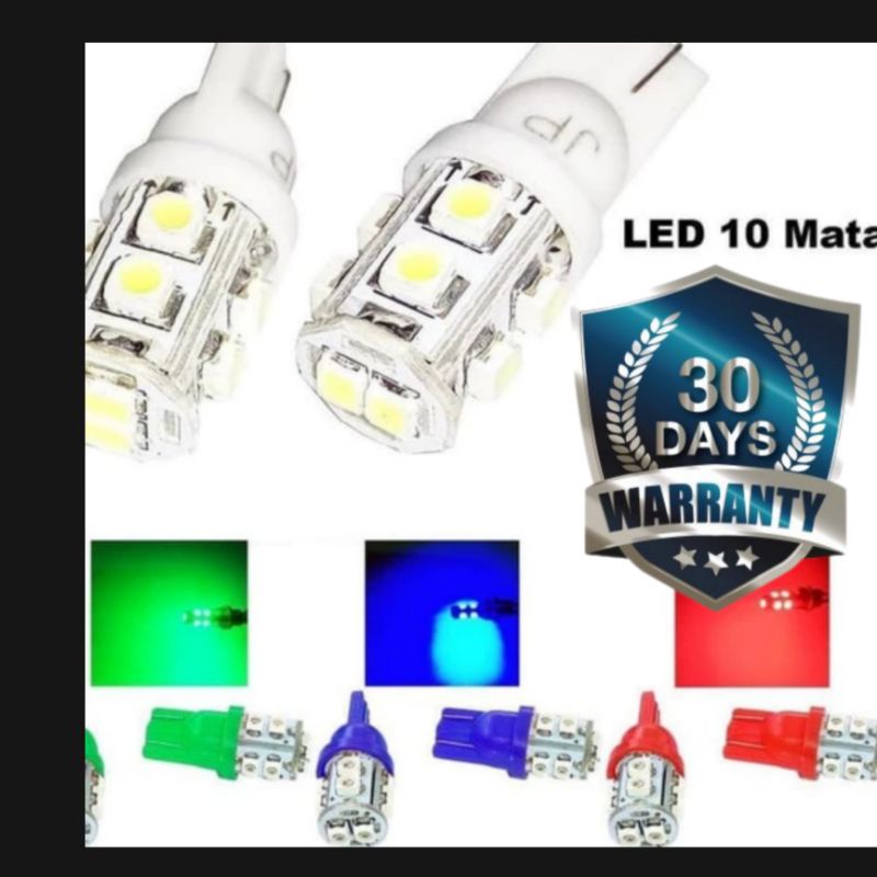 Lampu LED Senja Kota T10 Mobil dan Motor Ready warna Biru Putih