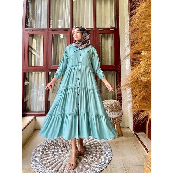 gamis twil ori super busui kancing depan