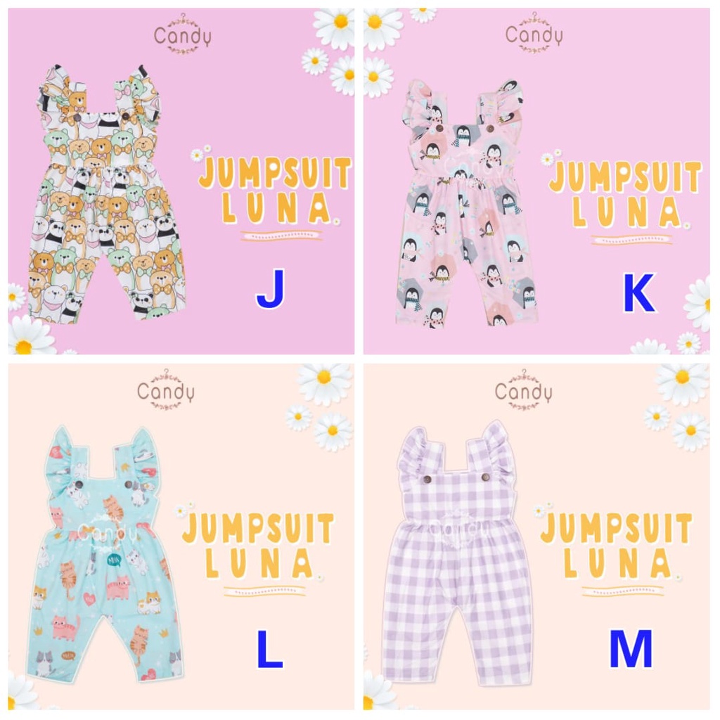 JUMPSUIT ANAK PEREMPUAN CANDY LUNA MOTIF LUCU USIA 1-4 TAHUN