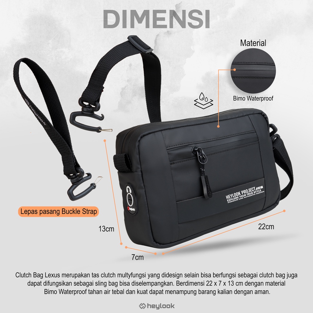 HEYLOOK Project - Tas Selempang Pria LEXUS Sling Bag Multyfungsi 3 in 1 USB Connector Clutch Bag Cowok Waterproof Hand Bag Anti Air Sling Bag Kulit Waistbag Terbaru