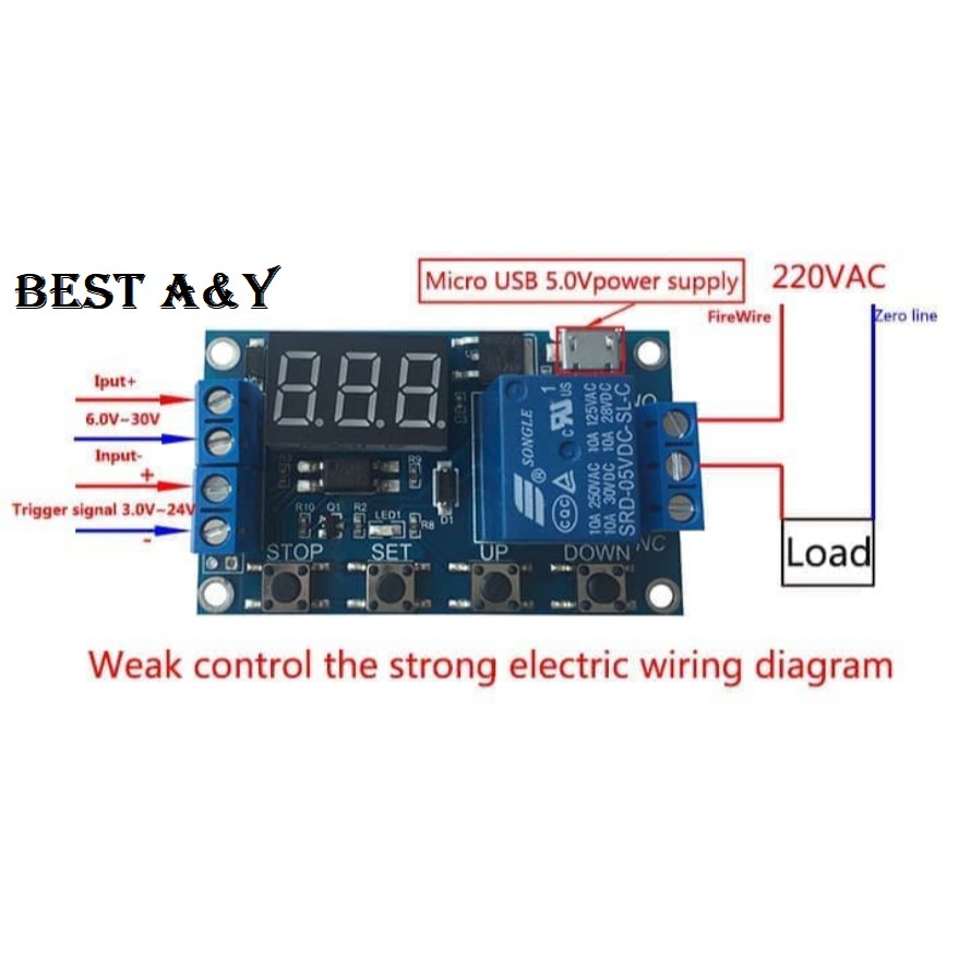 Timer Digital Relay Module DC 12V 5V PLC Delay Timer Cycle Control