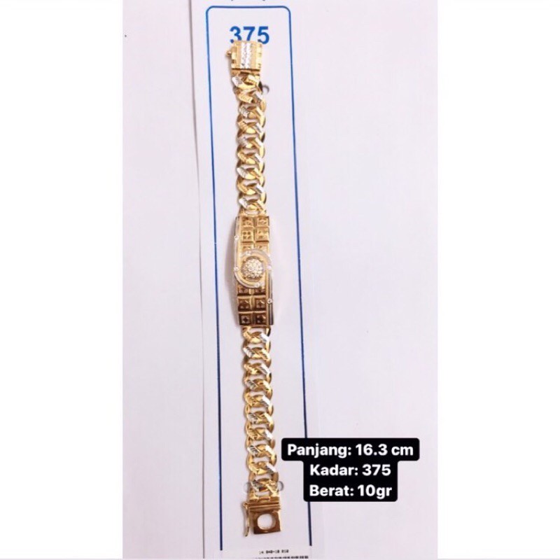 Gelang rantai emas kadar 375