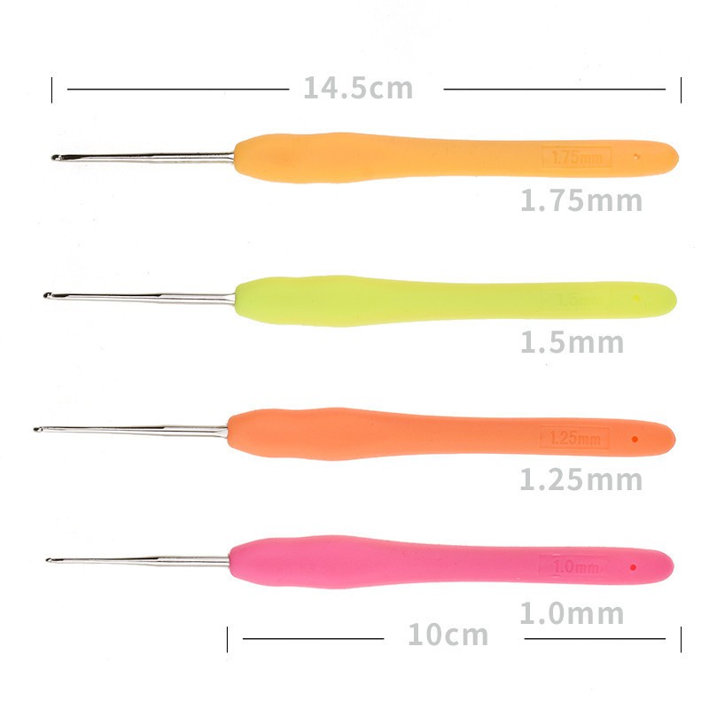Hakpen handle karet/ jarum rajut gagang karet 2mm-10mm