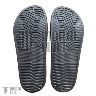 Sandal Slop Casual/Unisex-Moral Flat-All Black Slim Series-Hitam-40 SOL TEBAL