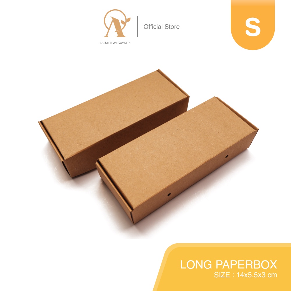 

Ashadewi Gayatri - Long Paperbox S / Small Size (14.5x5.5x3 cm) Brown Kraft / Paper Box / Paper Packaging