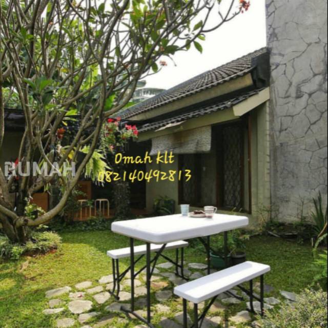 Meja kursi lipat portable 1 set krisbow