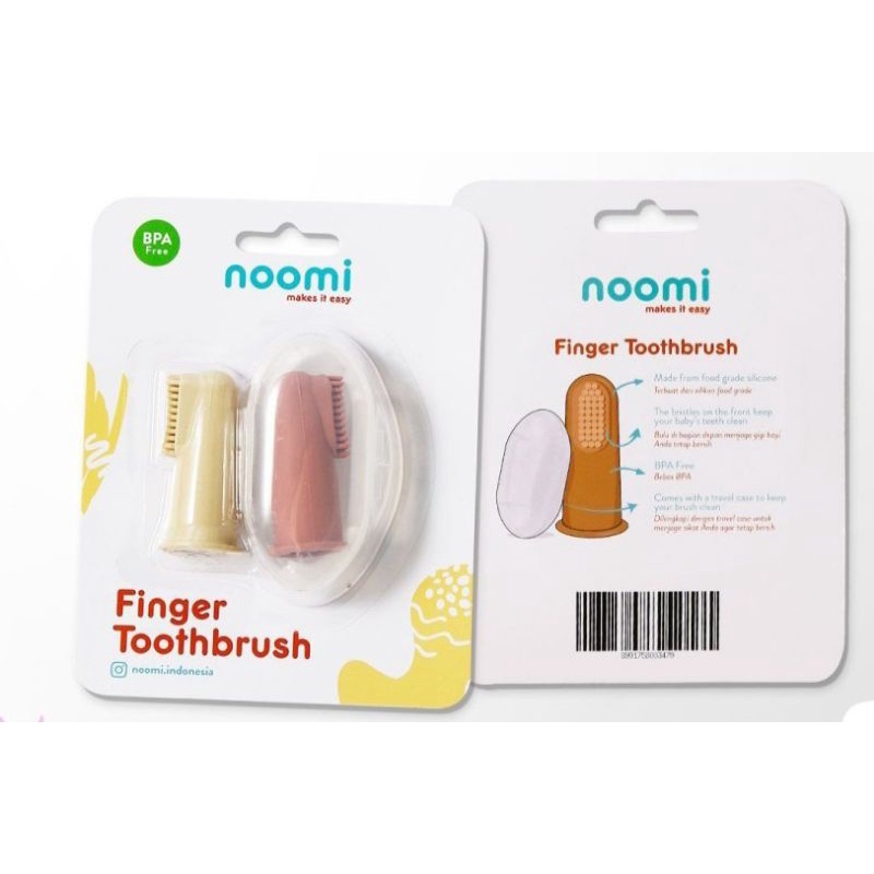 NOOMI Silicon Finger Toothbrush isi 2pc Sikat gigi dan lidah bayi