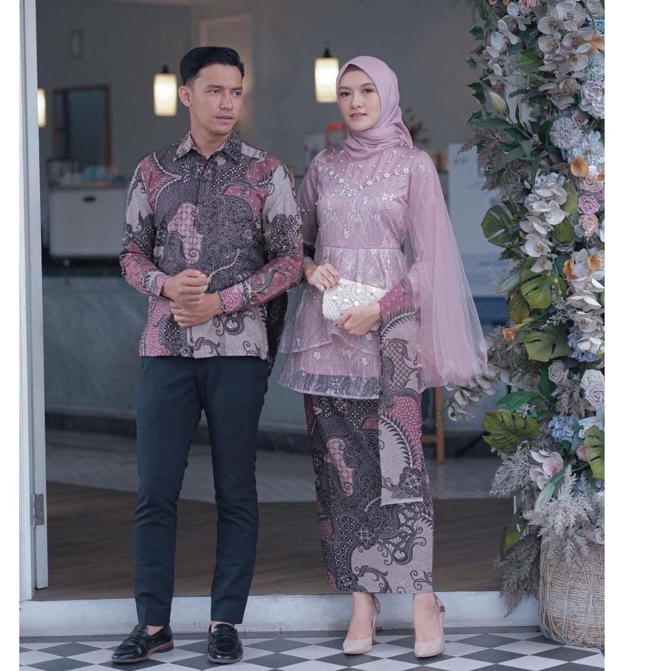 Terbagus.. Batik Couple Kebaya Modern Kebaya Tunangan Lamaran Baju Wisuda Batik Brukat Terbaru Serag