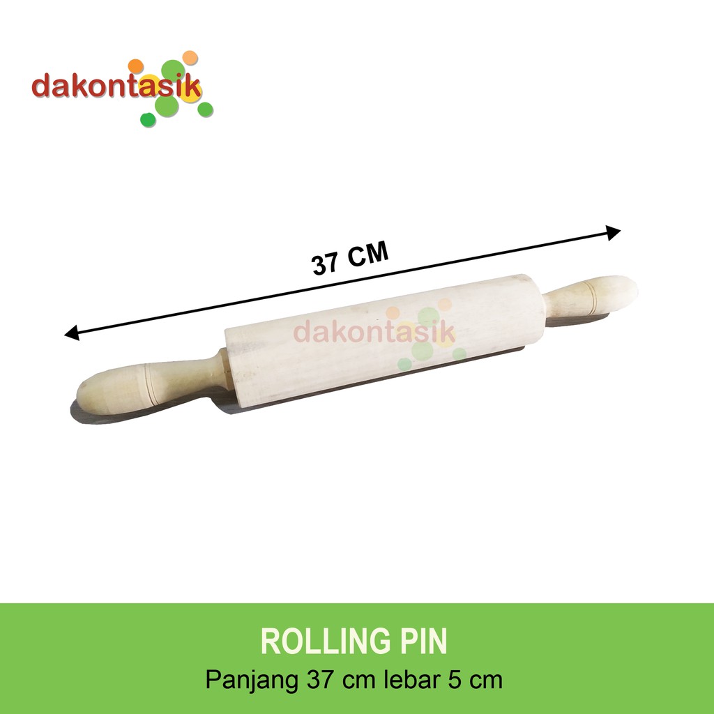 Rolling Pin Alat Penggulung/Penggiling Adonan Roti Bahan Kayu Anti Lengket 37cm