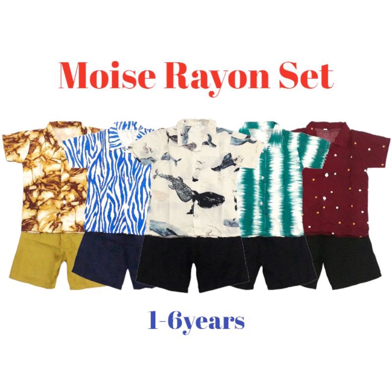 Moise Rayon Set 1-6th setelan rayon anak