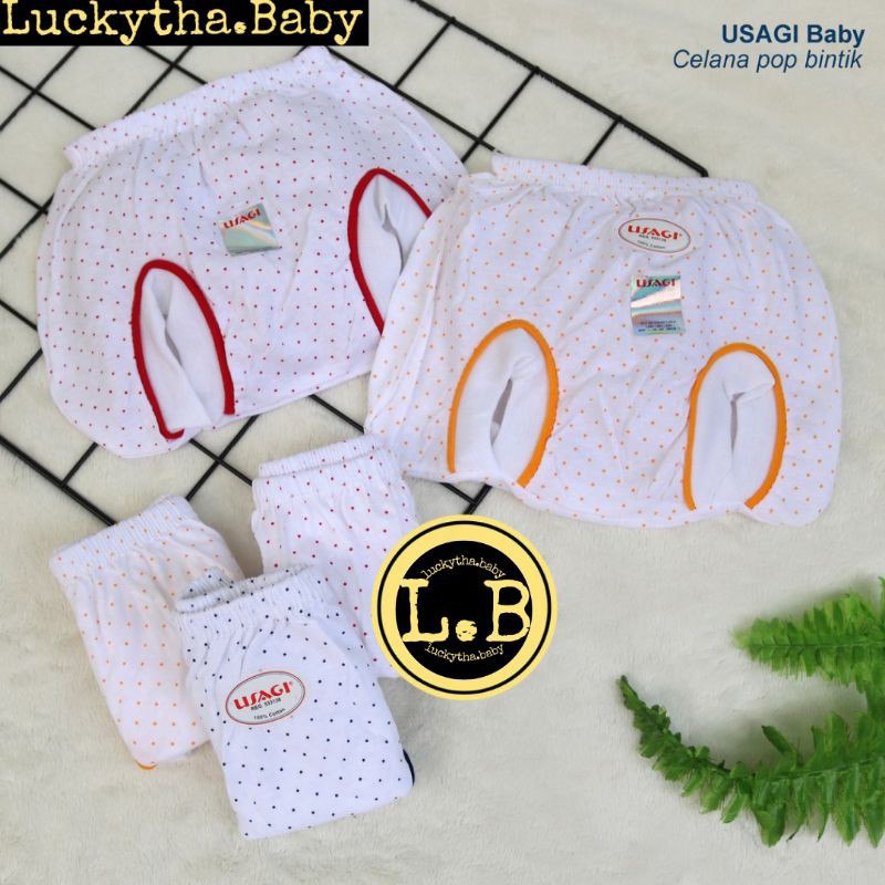 3pcs_Celana pop Usagi Bintik / Celana pendek bayi folkadot / celana bayi kacamata