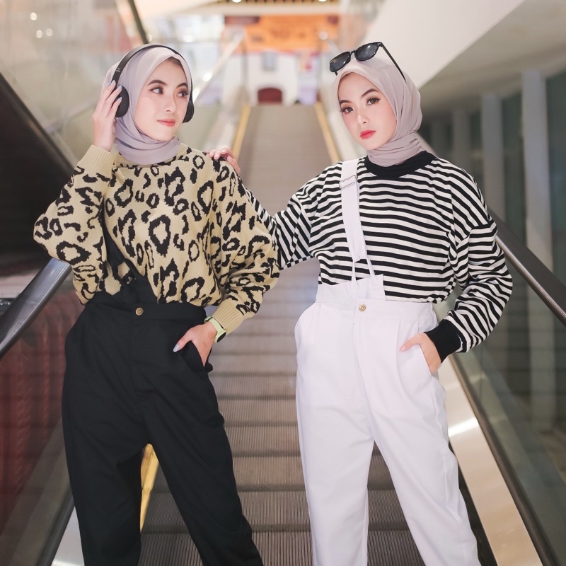 Rereyshop - Adeeva Overall Celana Pants Kekinian Simple Bahan Tebal Korean Style