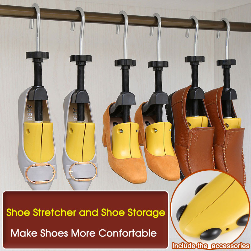 Alat Perawatan Sepatu, Sesuaikan Ukuran Sepatu Kebesaran, Adjustable Shoe Tree Stretcher Expander Bahan Plastik untuk Size 35-47