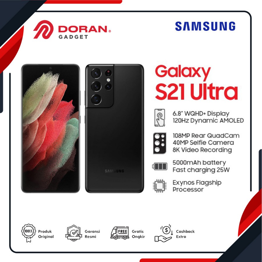 Samsung Galaxy S21 Ultra 5g Phantom Silver 12gb 256gb Garansi Resmi Sein 1 Tahun Shopee Indonesia
