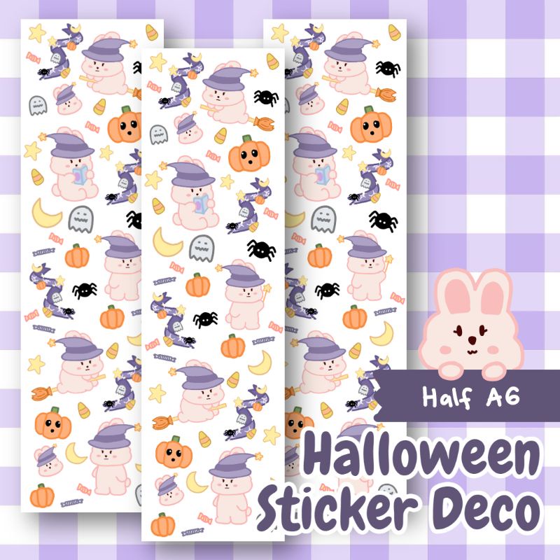 

[Bisa COD] STICKER SET PACK DECO HALLOWEEN BUNNY | AESTHETIC CUTE KOREAN STATIONARY JOURNAL