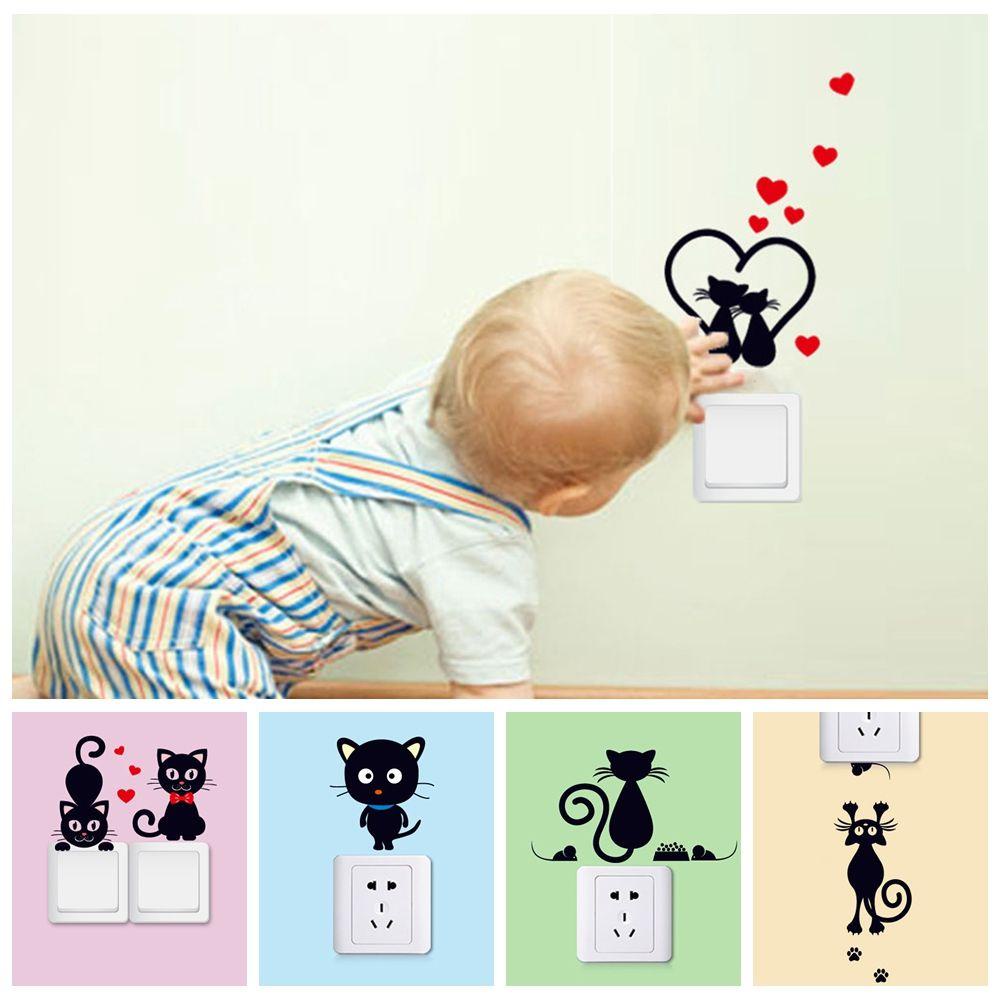 R-flower 1pc Stiker Saklar Removable Decal Dekorasi Rumah Kamar Anak Wall Sticker